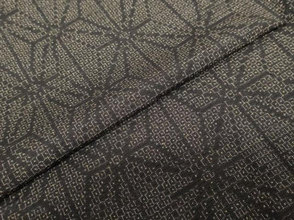 平和屋着物●結城紬　100亀甲　麻の葉文様　正絹　逸品　DABF1812ud