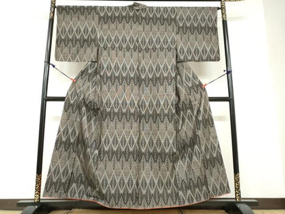 平和屋着物●本場大島紬　9マルキ　草葉文　正絹　逸品　未使用　DABF1813ud