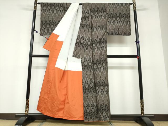 平和屋着物●本場大島紬　9マルキ　草葉文　正絹　逸品　未使用　DABF1813ud