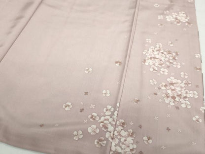 平和屋着物●染色の魔術師　染乃座・大久保玄才　そめのざ玄才　訪問着　草花文　正絹　逸品　DABF1815ud