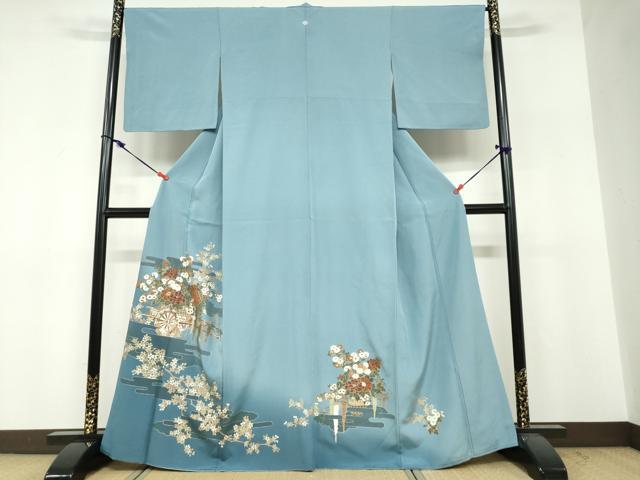 平和屋着物●豪華色留袖　花車文　暈し染め　金彩　正絹　逸品　DABF1816ud