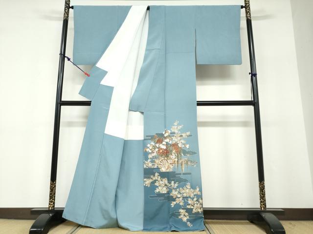 平和屋着物●豪華色留袖　花車文　暈し染め　金彩　正絹　逸品　DABF1816ud