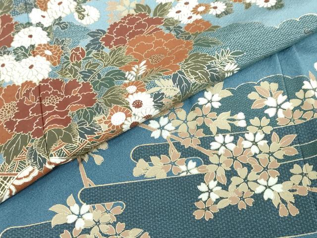 平和屋着物●豪華色留袖　花車文　暈し染め　金彩　正絹　逸品　DABF1816ud