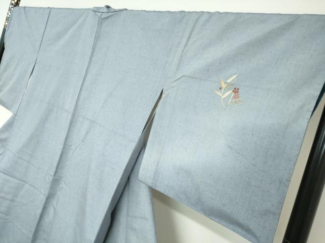 平和屋着物●訪問着　紬地　総刺繍　草花文　暈し染め　金彩　正絹　逸品　DABF1817ud