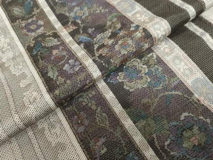 平和屋着物●本場大島紬　7マルキ　総絣　草花間道　反端付き　藤絹織物謹製　正絹　逸品　DABF1820ud