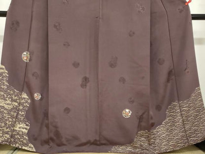 平和屋着物●友禅作家の巨匠　浅井青仁　色留袖　草花丸文　金彩　正絹　逸品　DABF1822ud