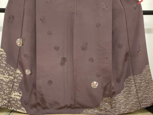 平和屋着物●友禅作家の巨匠　浅井青仁　色留袖　草花丸文　金彩　正絹　逸品　DABF1822ud