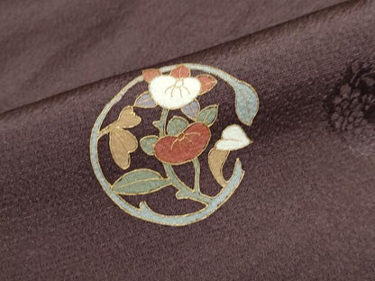 平和屋着物●友禅作家の巨匠　浅井青仁　色留袖　草花丸文　金彩　正絹　逸品　DABF1822ud