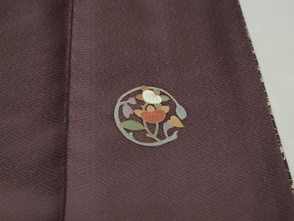 平和屋着物●友禅作家の巨匠　浅井青仁　色留袖　草花丸文　金彩　正絹　逸品　DABF1822ud