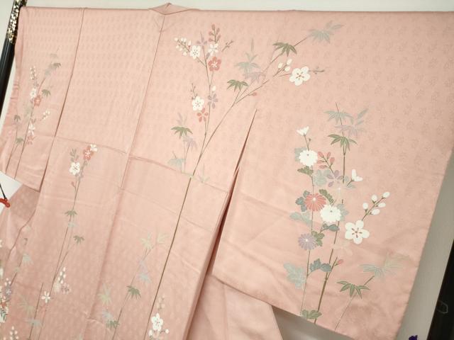 平和屋着物●訪問着　作家物　地紙草花文　暈し染め　正絹　逸品　DABF1824ud