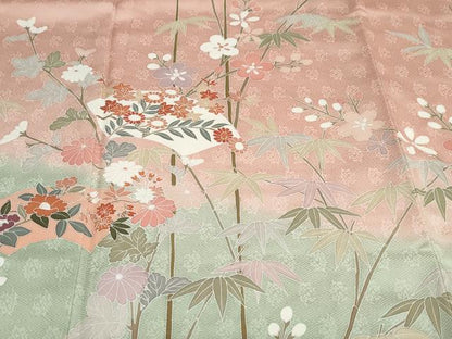 平和屋着物●訪問着　作家物　地紙草花文　暈し染め　正絹　逸品　DABF1824ud