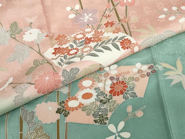平和屋着物●訪問着　作家物　地紙草花文　暈し染め　正絹　逸品　DABF1824ud