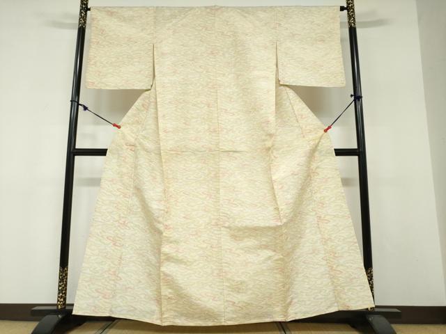 平和屋着物▽本場染大島紬　単衣　雲霞文　正絹　逸品　DABF1830ud