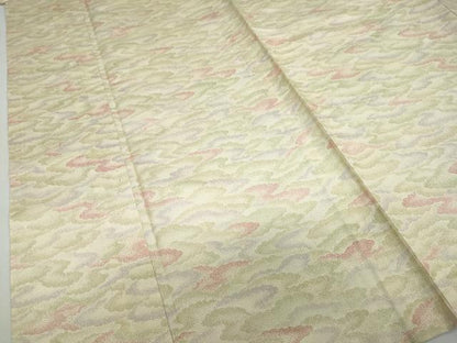 平和屋着物▽本場染大島紬　単衣　雲霞文　正絹　逸品　DABF1830ud