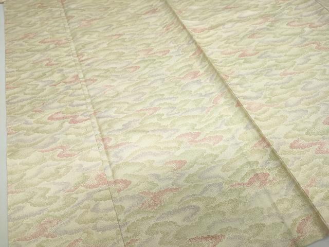 平和屋着物▽本場染大島紬　単衣　雲霞文　正絹　逸品　DABF1830ud