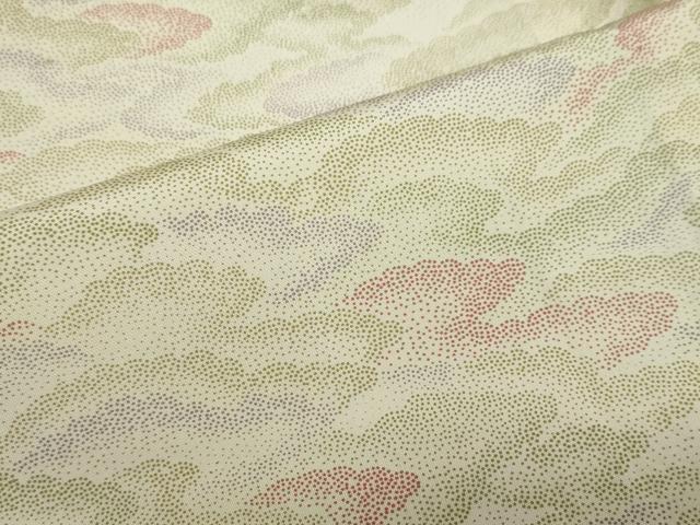 平和屋着物▽本場染大島紬　単衣　雲霞文　正絹　逸品　DABF1830ud