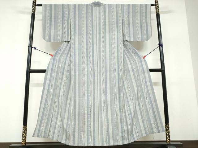 平和屋着物▽江戸小紋　単衣　吉祥間道　正絹　逸品　DABF1834ud