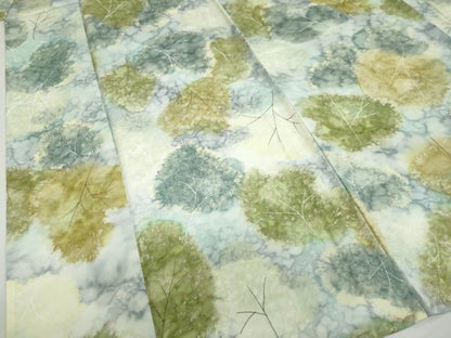 平和屋着物▽上質な小紋　単衣　樹林文　正絹　逸品　DABF1836ud