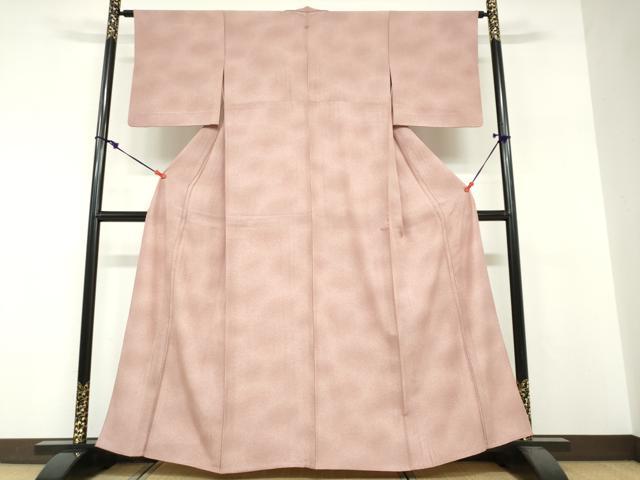 平和屋着物▽上質な小紋　単衣　霞文　正絹　逸品　DABF1846ud