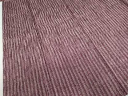 平和屋着物▽上質な紬　単衣　変わり縞　正絹　逸品　DABF1852ud