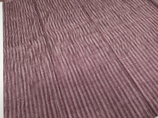 平和屋着物▽上質な紬　単衣　変わり縞　正絹　逸品　DABF1852ud