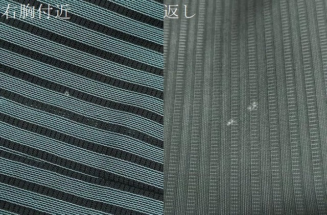 平和屋着物▽道行コート　スリーシーズン　春夏秋　塵除け　風通紗　縞　正絹　逸品　DABF1863ud