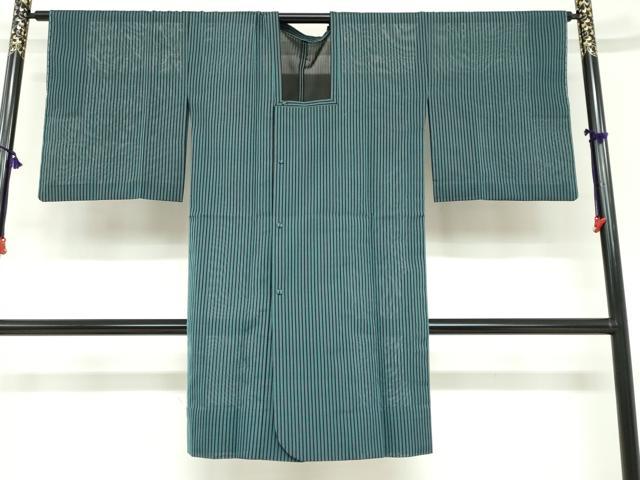 平和屋着物▽道行コート　スリーシーズン　春夏秋　塵除け　風通紗　縞　正絹　逸品　DABF1863ud