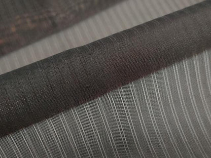 平和屋着物▽道行コート　スリーシーズン　春夏秋　塵除け　二重紗　縞　正絹　逸品　DABF1867ud