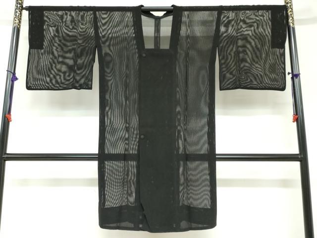 平和屋着物▽道行コート　スリーシーズン　春夏秋　塵除け　黒色　黒地　正絹　逸品　DABF1868ud