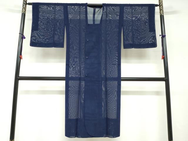 平和屋着物▽道行コート　スリーシーズン　春夏秋　塵除け　二重紗　縞　正絹　逸品　DABF1869ud