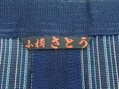 平和屋着物▽道行コート　スリーシーズン　春夏秋　塵除け　二重紗　縞　正絹　逸品　DABF1869ud