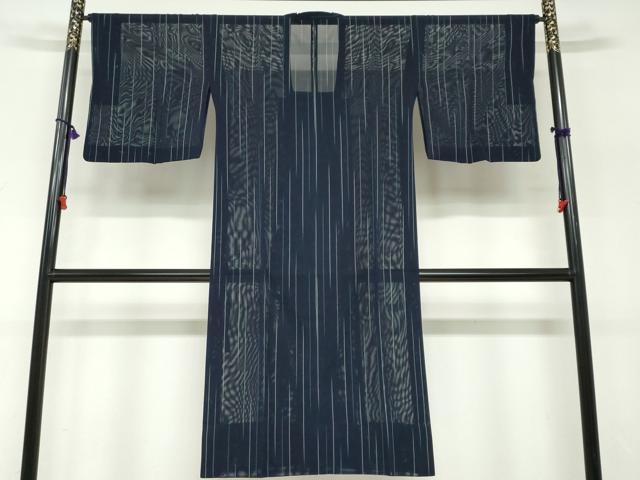 平和屋着物▽道行コート　スリーシーズン　春夏秋　塵除け　二重紗　縞　正絹　逸品　DABF1870ud