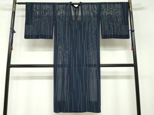 平和屋着物▽道行コート　スリーシーズン　春夏秋　塵除け　二重紗　縞　正絹　逸品　DABF1870ud