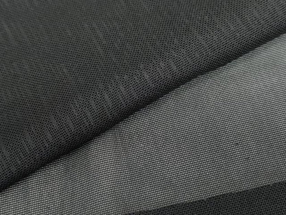 平和屋着物▽道行コート　スリーシーズン　春夏秋　塵除け　二重紗　縞　黒地　正絹　逸品　DABF1871ud
