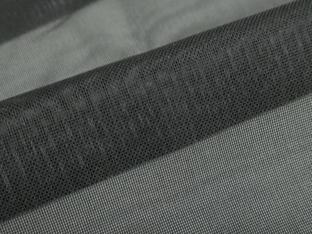 平和屋着物▽道行コート　スリーシーズン　春夏秋　塵除け　二重紗　縞　黒地　正絹　逸品　DABF1871ud