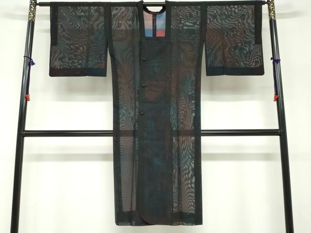 平和屋着物▽道行コート　スリーシーズン　春夏秋　塵除け　二重紗　霞文　正絹　逸品　DABF1874ud