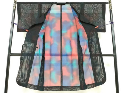 平和屋着物▽道行コート　スリーシーズン　春夏秋　塵除け　二重紗　霞文　正絹　逸品　DABF1874ud
