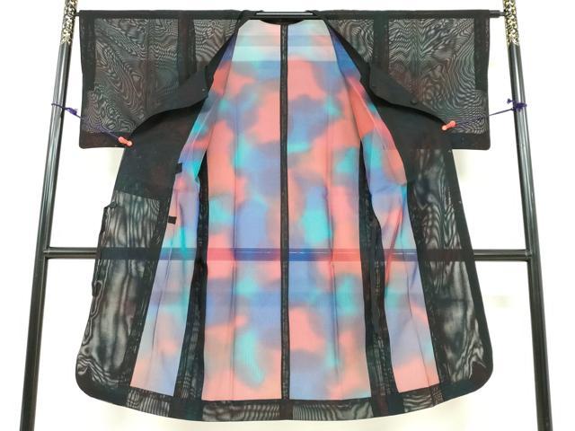 平和屋着物▽道行コート　スリーシーズン　春夏秋　塵除け　二重紗　霞文　正絹　逸品　DABF1874ud