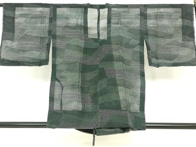 平和屋着物▽道行コート　スリーシーズン　春夏秋　塵除け　変わり格子文　正絹　逸品　DABF1875ud