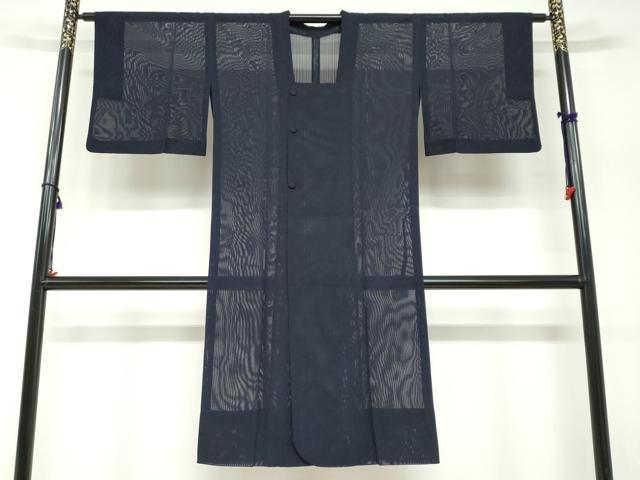 平和屋着物▽道行コート　スリーシーズン　春夏秋　塵除け　二重紗　変わり縞　正絹　逸品　DABF1878ud