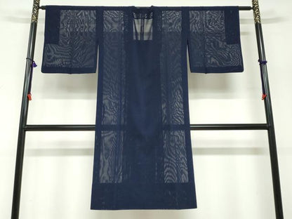 平和屋着物▽道行コート　スリーシーズン　春夏秋　塵除け　二重紗　変わり縞　正絹　逸品　DABF1880ud