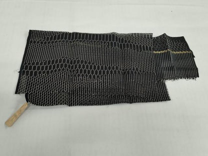 平和屋着物▽道行コート　スリーシーズン　春夏秋　塵除け　霞文　黒地　反端付き　正絹　逸品　DABF1881ud