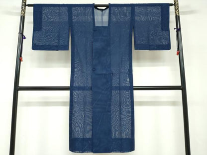 平和屋着物▽道行コート　スリーシーズン　春夏秋　塵除け　斜縞　正絹　逸品　DABF1883ud