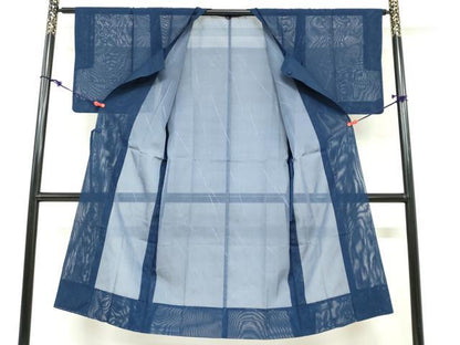 平和屋着物▽道行コート　スリーシーズン　春夏秋　塵除け　斜縞　正絹　逸品　DABF1883ud