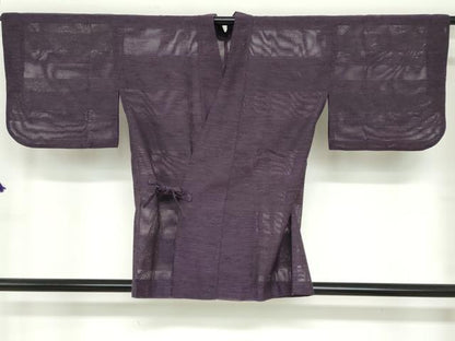 平和屋着物▽道中着　スリーシーズン　春夏秋　塵除け　横段文　正絹　逸品　DABF1884ud