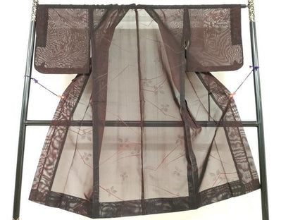 平和屋着物▽道中着　スリーシーズン　春夏秋　塵除け　舞花文　正絹　逸品　DABF1885ud