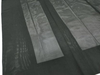 平和屋着物▽道行コート　スリーシーズン　春夏秋　塵除け　黒色　黒地　正絹　逸品　DABF1886ud