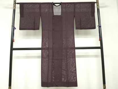 平和屋着物▽道行コート　スリーシーズン　春夏秋　塵除け　二重紗　縞　正絹　逸品　DABF1887ud
