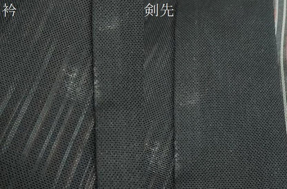 平和屋着物▽道中着　スリーシーズン　春夏秋　塵除け　二重紗　縞　黒地　正絹　逸品　DABF1889ud