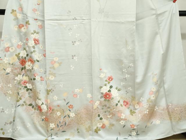 平和屋着物●訪問着　駒刺繍　草花文　金彩　正絹　逸品　未使用　DABF1900ud